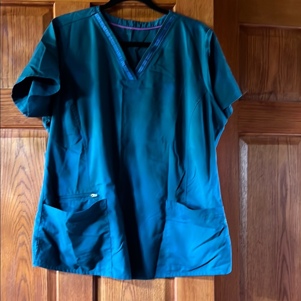 Teal V-Neck Women's Top